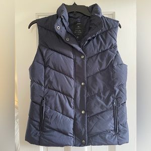 Women’s Navy Polk-a-Dot Puffer Vest